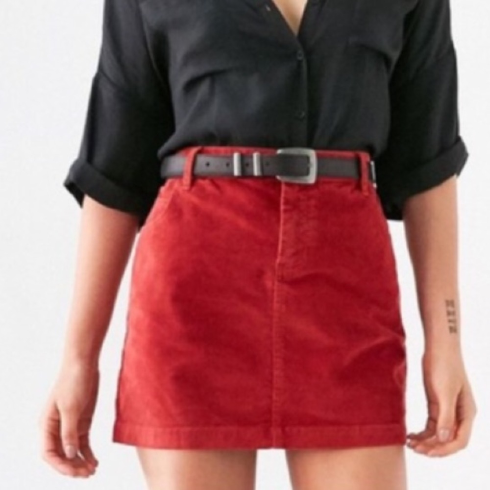 Urban Outfitters Rust Red Corduroy Skirt